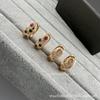 V Gold High Polished Earrings Color Gemstone Jewelry Women