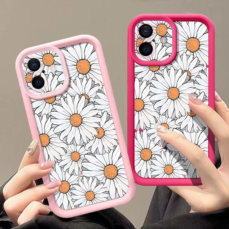 For iPhone 16 Pro Max Phone Case For iPhone 16e 15 14 13 12 Pro Max Plus 11 XR XS Flower Print Phone Case TPU Soft Shockproof Case Cover