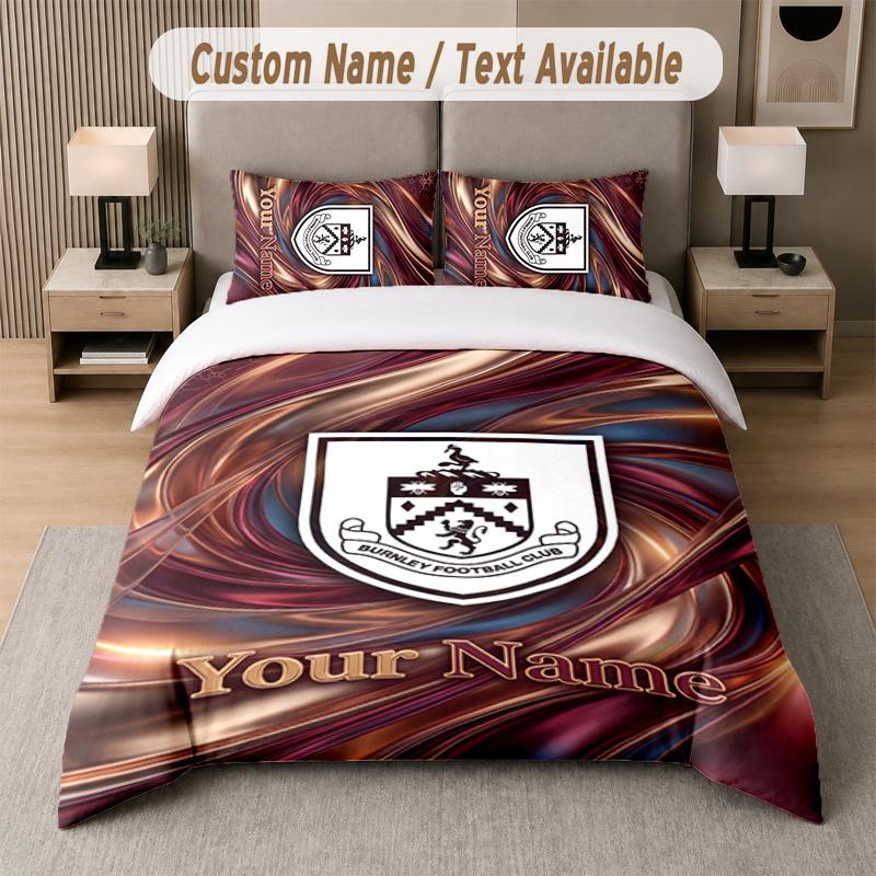 Burnley Football Design Bedding Set Custom Text 1 Duvet Cover & 2 Pillow Cases