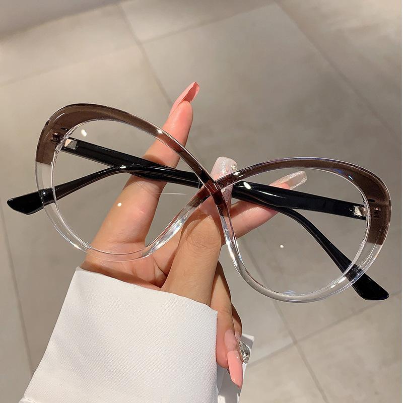 Hot-Selling Wind Oval Flat Glasses Trend With The Same Face Small High Value Anti-Blue Glasses