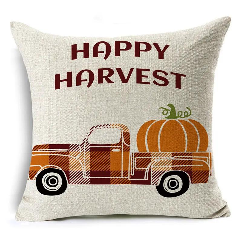 Thanksgiving Pillowcase Hello Autumn Sofa Car Pumpkin Cushion Cover Home Decoration 45*45