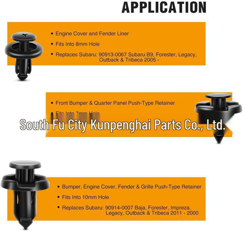 100PCS Subaru Mazda Nissan Plastic Car Retainer Clips 90914-00079/0913-0067
