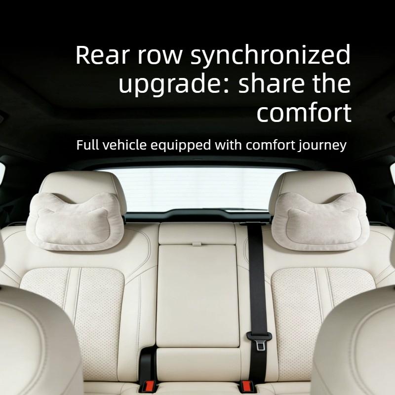 For Premium Suede Elastic Car Headrest, Neck Support Pillow, Relieve Neck Soreness, Universal for All Seasons