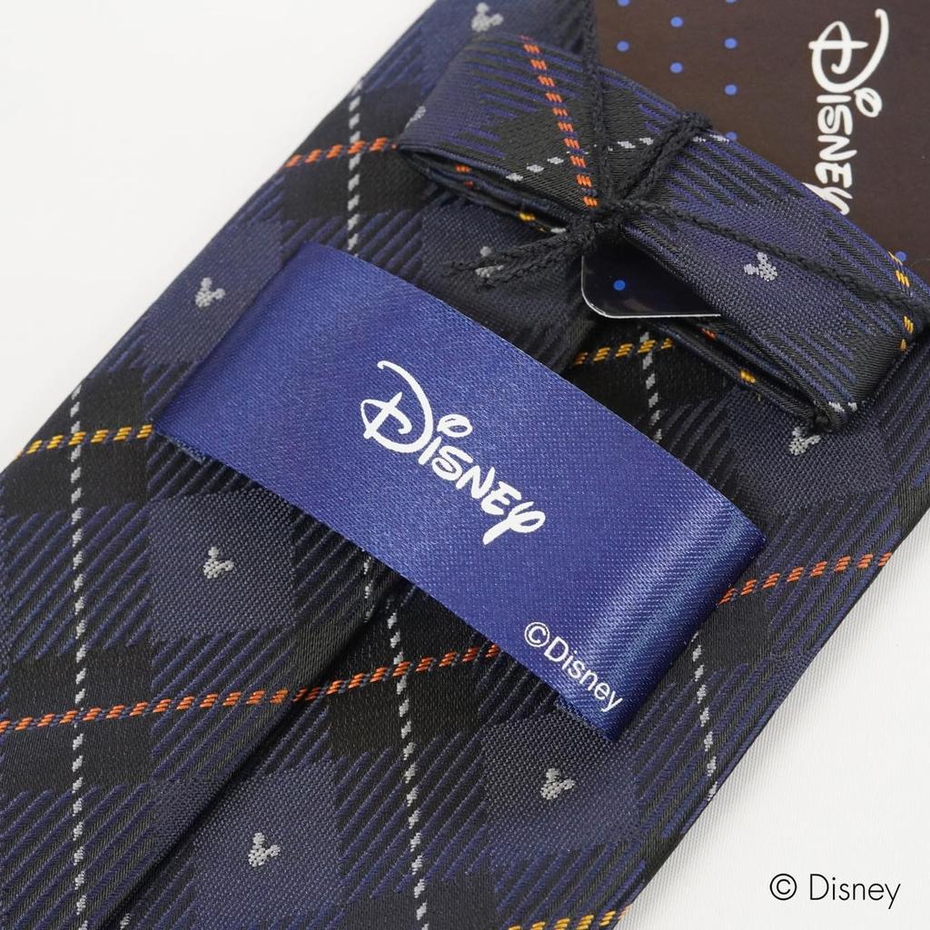 [Disney] Necktie (Three Circle Silhouette Check Pattern) Necktie D50036 Dark Blue x Yellow