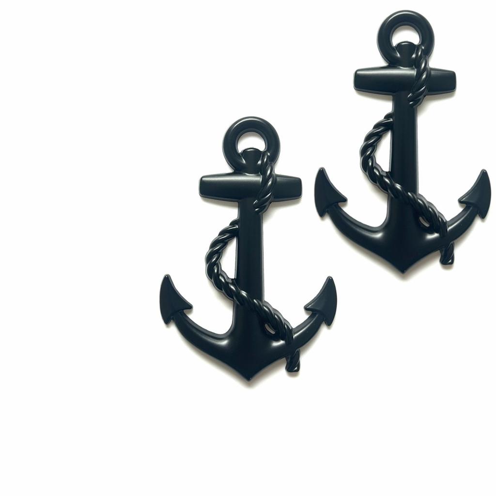 3D Metal Personality Car Stickers Boat Anchor Hooks Navy Emblem Grill Cross Badge Pirate Ship Car Body Sticker
