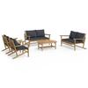 VidaXL Salon de Jardin avec Coussins 5 pcs, Chaises avec Dossier et Accoudoirs, Ensemble de Meubles avec Table Basse Patio 3156474