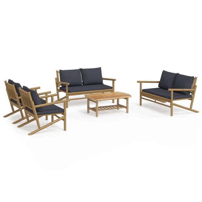 VidaXL Salon de Jardin avec Coussins 5 pcs, Chaises avec Dossier et Accoudoirs, Ensemble de Meubles avec Table Basse Patio 3156474