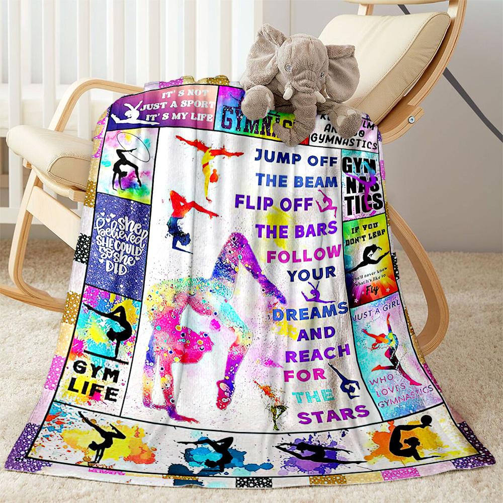 Gymnastics Dreams In Colors Blankets Are Suitable for Living Rooms, Bedrooms, Camping, and Other Places, Making Them an Ideal Choice for Gifts.
