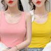 Simple and Chic Women's Plus Size Slim Fit Solid Color Tank Top for Spring and Summer - Wear As a Base or Outer Layer, Threaded Spaghetti Straps