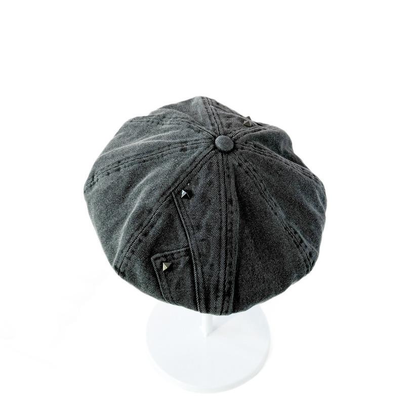 25 Early Autumn New Retro Old Hole Tooling Beret Children Big Head Circumference Show Face Small Painter Hat