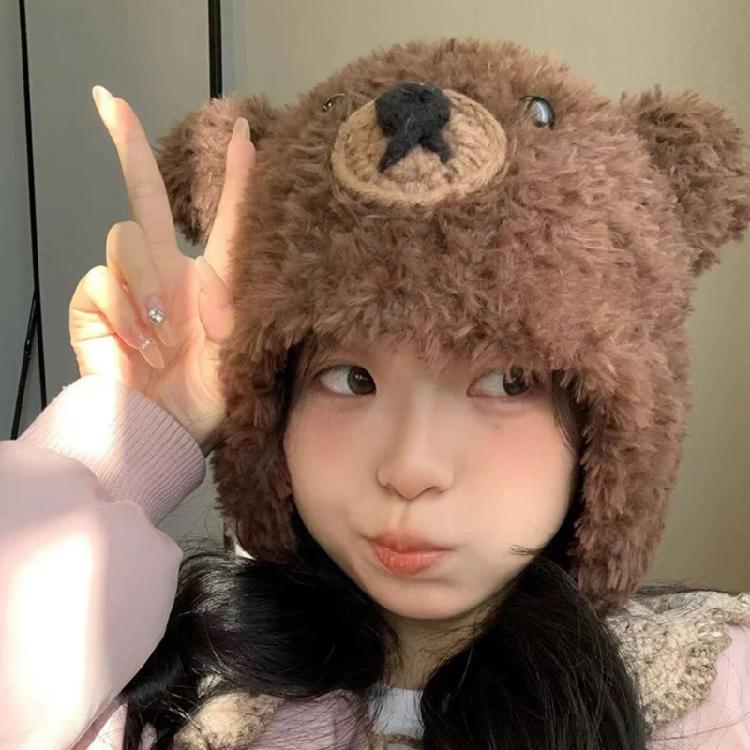 Simple Street Hat Trendy Portable Hat Casual Long Plush Hat Windproof Warm Hat for Everyday Wear