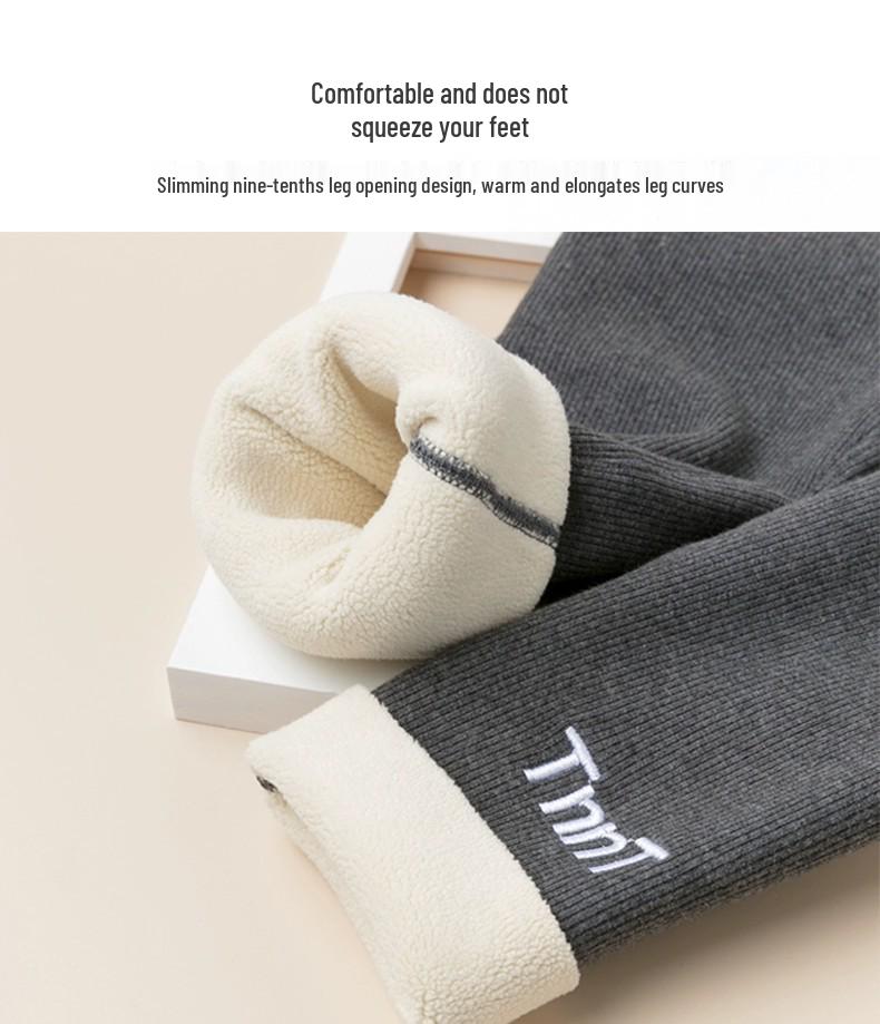 Plus Size Fleece-Lined Leggings for Women - Thick, Warm, Slimming Tapered Pants for Spring and Autumn