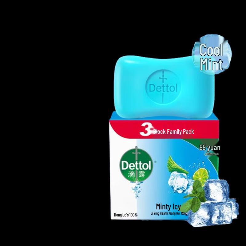 Dettol Peppermint Icy Cool Bar Soap (3-Pack)