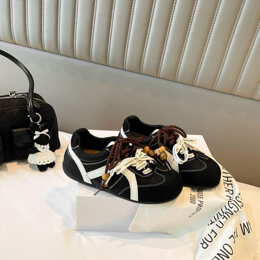 Cowhide Version Autumn New Retro Inner Height Increase Women's Double Lace-up Outdoor Casual Shoes