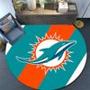 Miami Dolphins2,Round Area Rug,Carpet Rug for Living Room Bedroom Sofa Playroom Decor,Non-slip Floor Mat