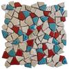 Azulejos Cerâmicos Coloridos 30x30cm com Pedrisco Grátis para Jardim Piscina Parede de Fundo Mosaico Azulejos Resistentes ao Desgaste Decoração