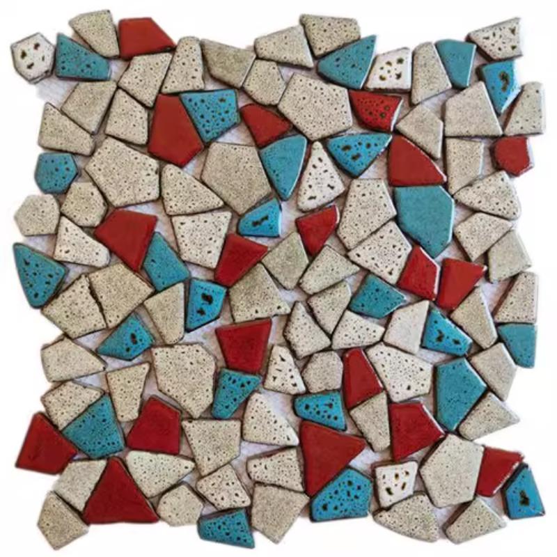 Azulejos Cerâmicos Coloridos 30x30cm com Pedrisco Grátis para Jardim Piscina Parede de Fundo Mosaico Azulejos Resistentes ao Desgaste Decoração