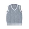 Women's College Style Knitted Vest: 2024 Spring/Autumn Wool Sleeveless Sweater Layering Top