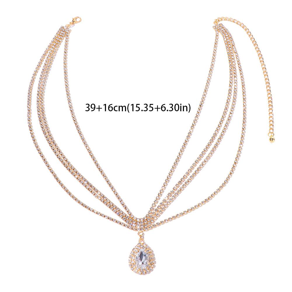 Headwear Rhinestone Head Chain Water Drop Boho Headband Luxury Forehead Chain  Wedding