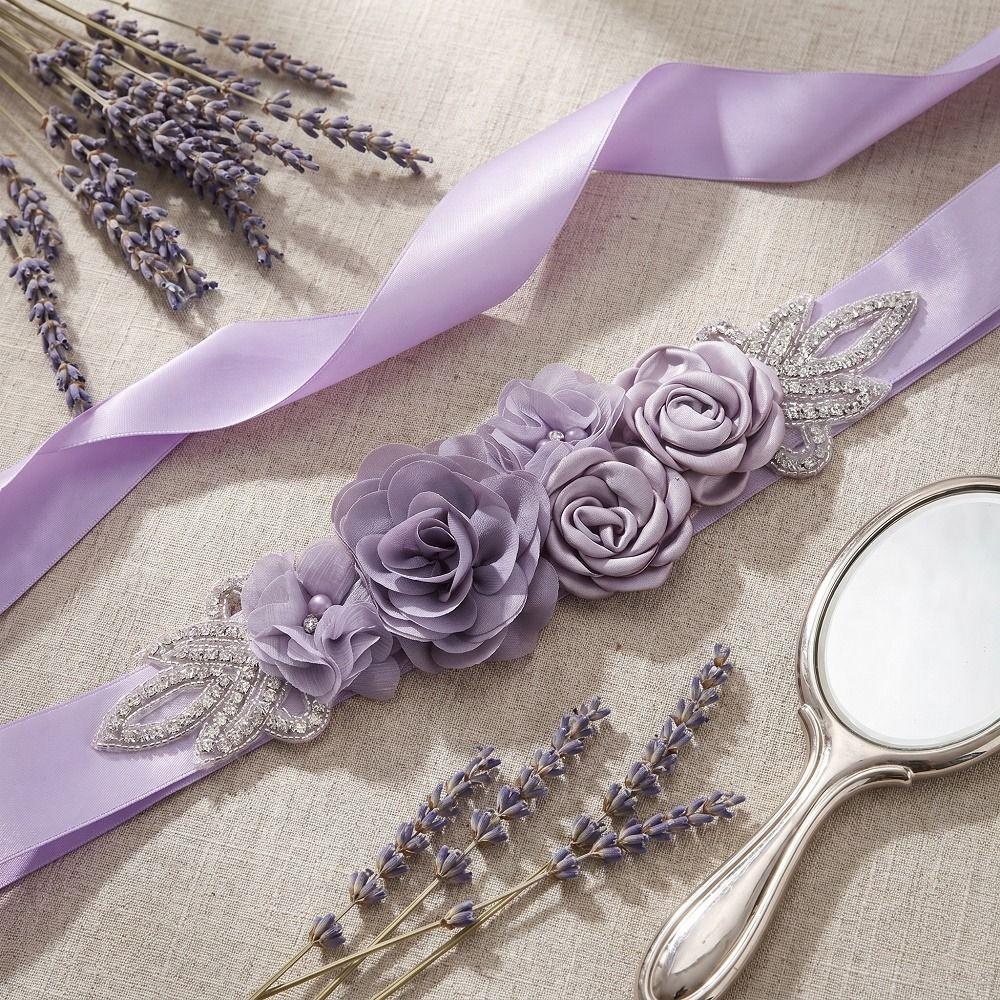 Creative Women's Beaded Flower Belt Rhinestone Beaded Floral Applique Sash Wedding Dress Ornaments
