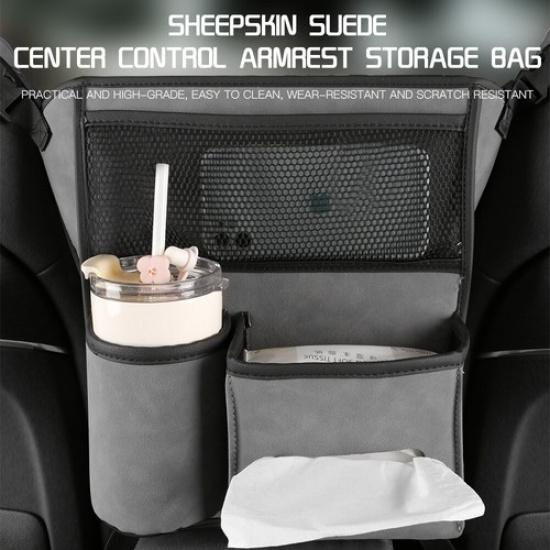 Car Middle Seat Storage Bag Organizer Protector Phone Cup Holder Tidying Stowing