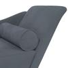 Velvet Chaise Longue with Cushion Dark Gray