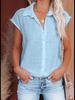 Women's Sleeveless Loose Top for Summer - European and American Style Lapel Shirt In Solid Colors