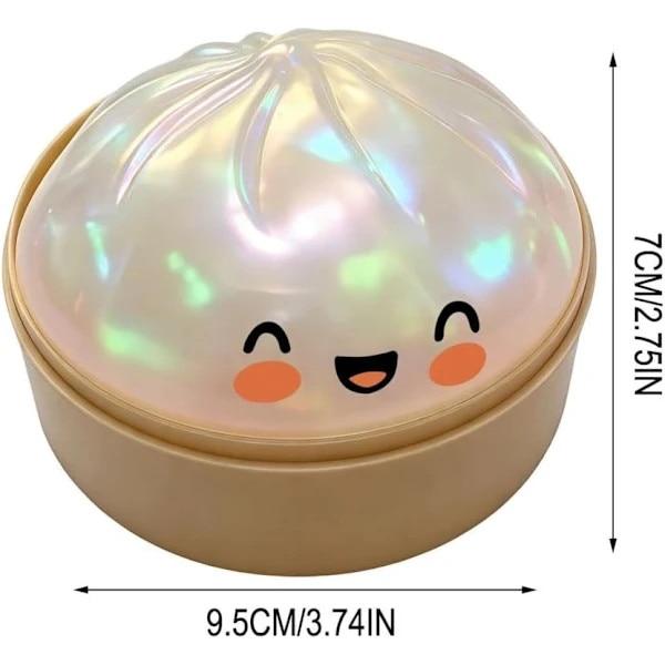 Sensorisches Stressabbau-Spielzeug Knödel Squishy 10cm Regenbogen Glitzer Perle Langsam Aufgehend mit Dampfgarer-Box für Kinder Erwachsene 1 Packung