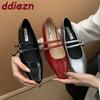 Fashion Female Silver Footwear With Height Increasing Buckle Strap Ladies Mary Janes Shoes Fashion Shallow Women Flats With Shoes