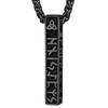 Stainless Steel Viking Rune Pattern Pendant Necklace with Celtic Knot Symbol