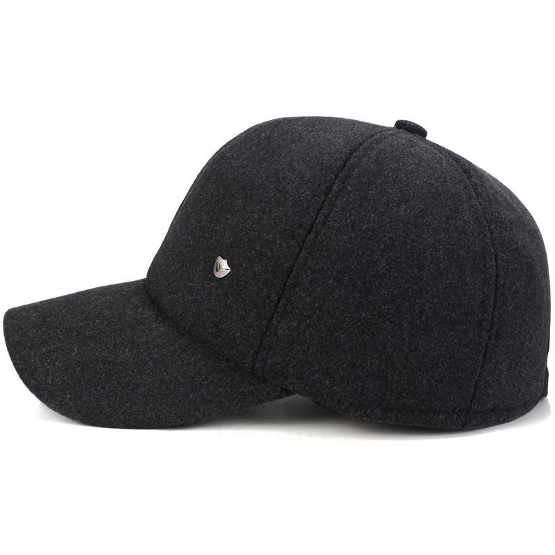 Wool Blend Earflap Baseball Cap - Warm, Thickened Cotton Hat for Men, Ideal for Outdoor Activities In Cold Weather (middle-aged and Elderly)