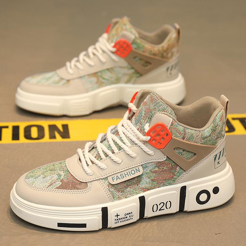 Herbst neue High-Top Canvas Schuhe männliche Teenager Mittelschule Sportschuhe rutschfest lässig alle Mode Schuhe