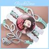 Trendy Demon Slayer Character Bracelet With Multilayered Leather And Cartoon Design