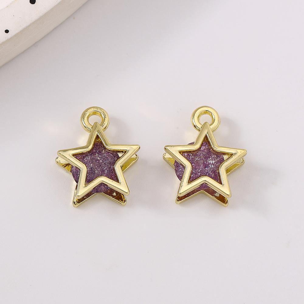 5pcs Cute Crystal Star Pendant Charms for Jewelry Making Earrings Bracelet Necklace DIY Handmade Accessories