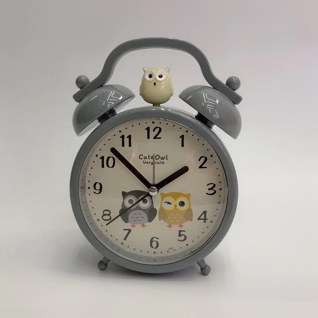 New super cute owl fake bell alarm clock cartoon clock bedroom gift student bedside clock