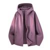 Mens Lightweight Outdoor Hooded Softshell Jacket Fall Casual Wear Solid Color Loose Fit Windproof
