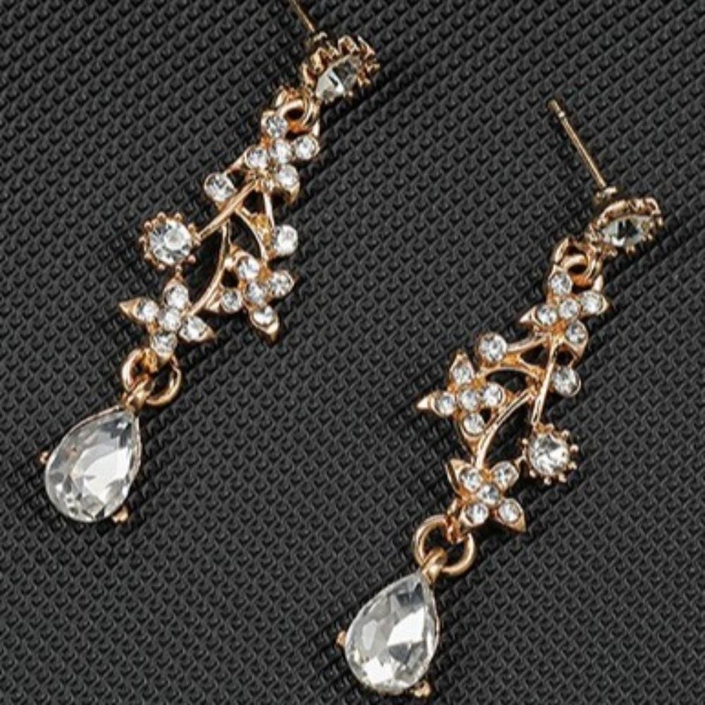 Elegant Rhinestone Jewelry Set Sparkling Crystal Bridal Necklace Bridal Accessories  Bridal Wear