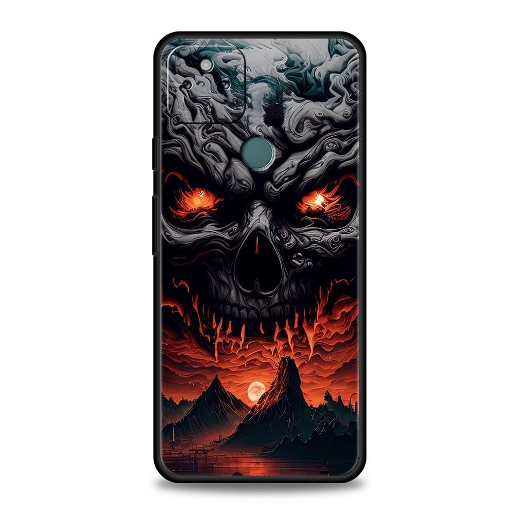 

Phone Case Cover for Google Pixel 10 9 8 7 6 7A 6A Pro Shockproof Soft TPU 10 9 Pro XL Shell Capas Fundas Terror Black Skull Bag Pixel 8