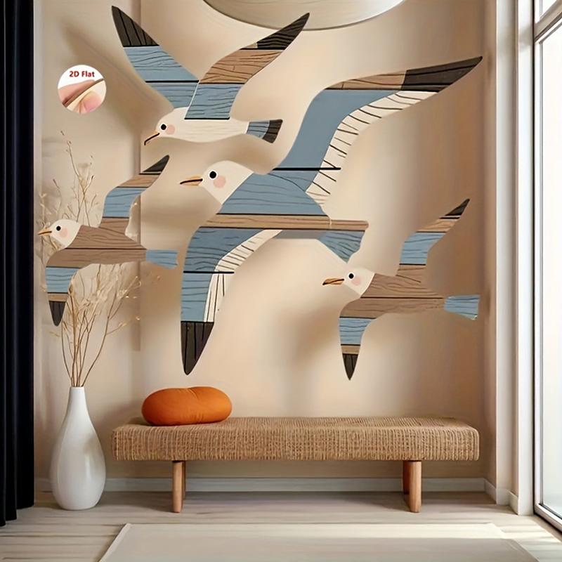 Retro Seagull Wall Decoration Set Wooden Seagull Ornament Room Decoration Living Room, Office Decor Items Home Decor Items