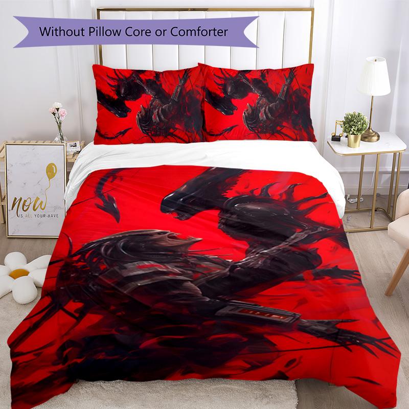 Alien 3pcs Bedding Set Duvet Cover Closure Includes 1 Duvet Cover & 2 Pillowcases for All Seasons Bedroom Home Dorm Decor