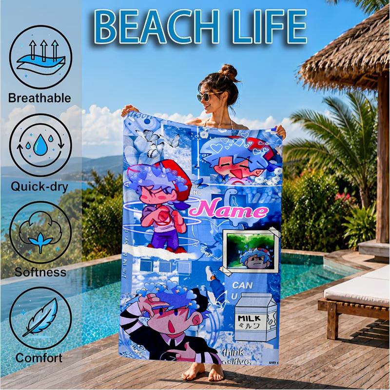 Custom Name Friday night Beach Towel Microfiber Beach Towel, Lightweight and Quick-Dry, for Summer Travel, Swimming Pool Gift