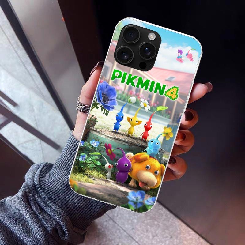 Game P-PikminS 4 Phone Case For iPhone 17 Air 11 13 Mini 14 15 Plus 16 12 Pro Max 16E SE 7 8 Pattern Soft TPU Back Cover  17 Air