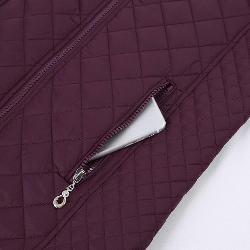 Lightweight Down Vest Women's Autumn Winter Cropped Middle Age Mother's Attire Zipper Cardigan Jacket