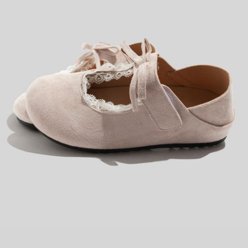 Retro Lace Closed Toe Half Slippers Outdoor Flat Shoes Slip-on Women's Shoes