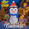 3.45FT Inflatable Toy Penguin Gingerbread Man with LED Lights Yard Lawn Party Decoration Christmas Home Supplies Ornaments Gifts