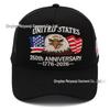 1776-2026 US 250th Anniversary Eagle Flag Embroidered Mesh Baseball Cap