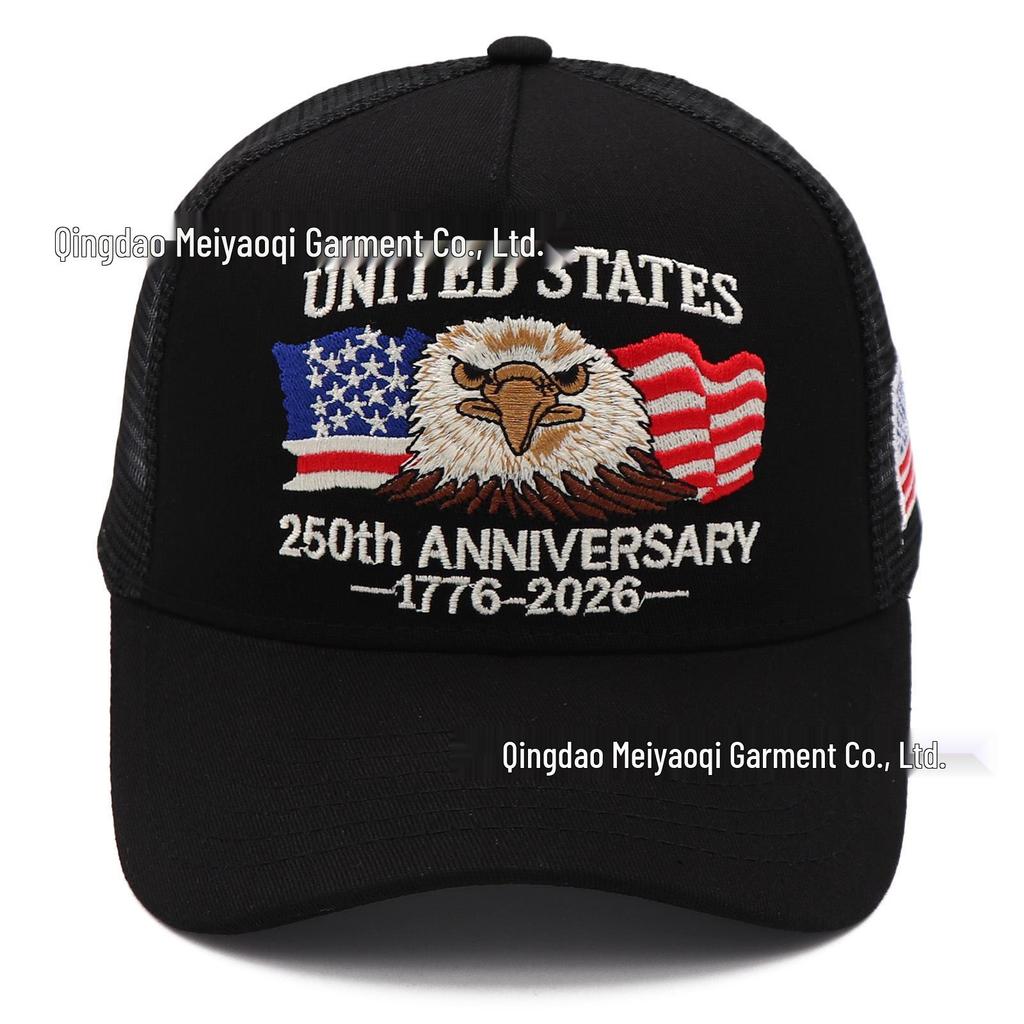 1776-2026 US 250th Anniversary Eagle Flag Embroidered Mesh Baseball Cap