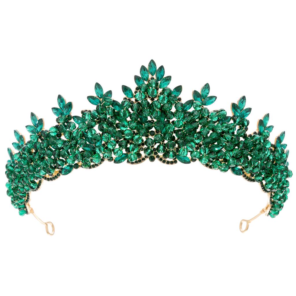 Baroque European and American Beauty Pageant Bridal Crown Tiara Alloy Crystal Wedding Headband Hair Accessories Crown