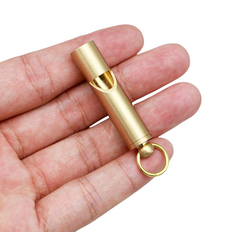 Brass Whistle High Decibel Portable Outdoor Whistle Hiking Camping Life-Saving Whistle Referee Training Whistles Outdoor Gadgets