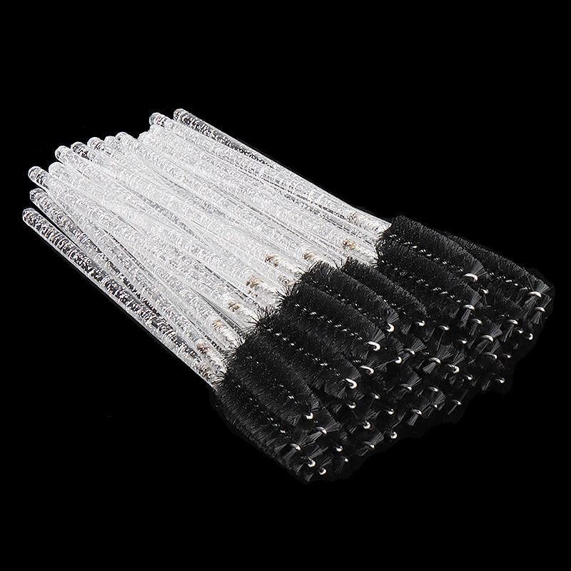 Crystal Spiral Disposable Eyelash & Eyebrow Brushes, 50-Pack – Convenient Nylon Beauty Tool.
